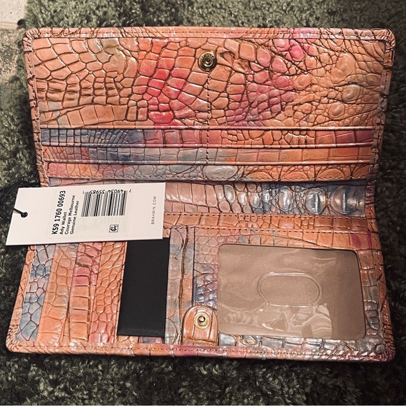 💕NWT! HARD TO FIND! Brahmin Melbourne ADY Slim Bifold Leather Wallet Courage - Picture 3 of 8